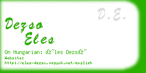 dezso eles business card